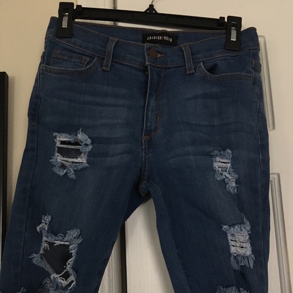 Fashion Nova- Distressed Shorts - Picture 2 of 3